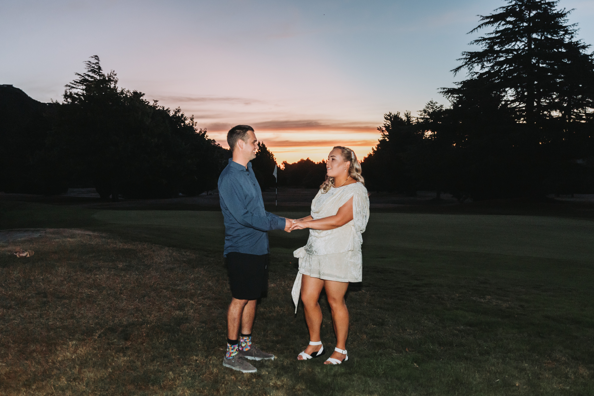 Brisbane wedding photographer — couple golden hour portrait